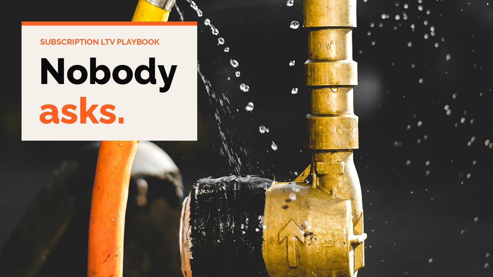 Water spraying from a leaking brass pipe fitting
